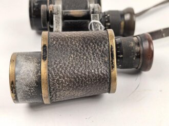 "Marineglas 6x" von Carl Zeiss Jena. Durchsicht milchig, Strichplatte links ! Es handelt sich hier um ein privat beschafftes Stück