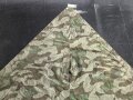 Zeltbahn 31 Wehrmacht, Getragenes Stück mit Reichsbetriebsnummer. Ungewöhnliche Ausführung, statt den üblichen Metallösen wurde Leder verwendet.