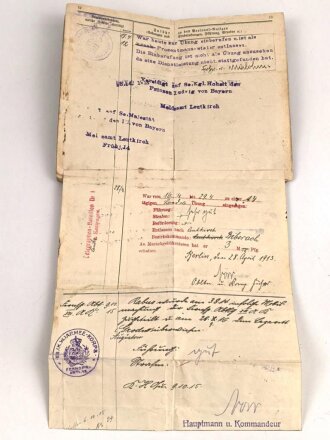 1. Weltkrieg Militärpaß, eingestellt am 26.Oktober 1904.