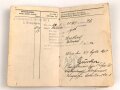 1. Weltkrieg Militärpaß, eingestellt am 26.Oktober 1904.