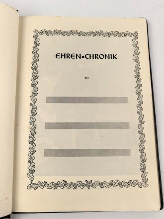 "Ehren Chronik" für Angehörige des Heeres, leicht stockfleckig, sonst sehr guter Zustand, blanko