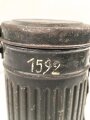 Gasmaskendose Wehrmacht Modell 1938. Originallack, datiert 1943