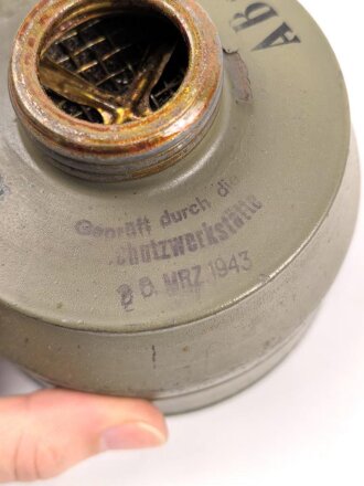 Auer " S- Filter für den zivilen Luftschutz" datiert 1943, ungereinigtes Stück