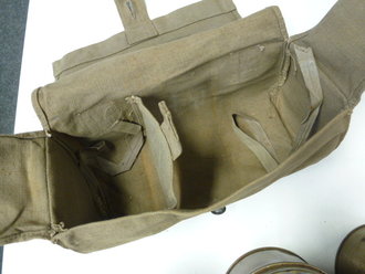 Segeltuchtasche mit Gasmaske und Filtern Deutsch 1.Weltkrieg