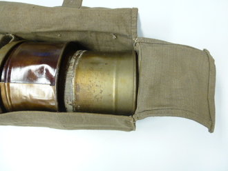 Segeltuchtasche mit Gasmaske und Filtern Deutsch 1.Weltkrieg