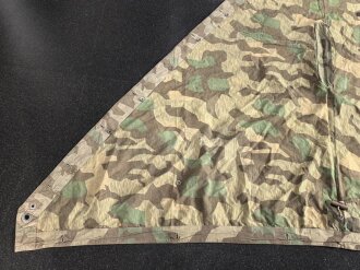 Zeltbahn 31 Wehrmacht. Farbfrisches Stück mit etlichen Reparaturstellen
