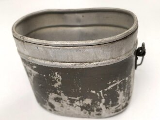 Kochgeschirr Wehrmacht, Hersteller FWBN44, nur auf Oberteil gestempelt. Originallack