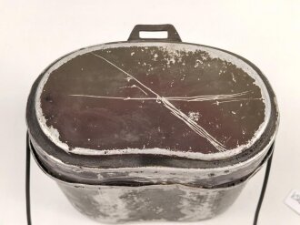 Kochgeschirr Wehrmacht, Hersteller FWBN44, nur auf Oberteil gestempelt. Originallack