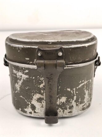 Kochgeschirr Wehrmacht, Hersteller FWBN44, nur auf Oberteil gestempelt. Originallack