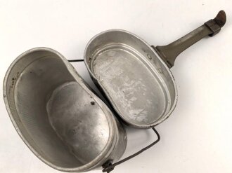 Kochgeschirr Wehrmacht, Hersteller FWBN44, nur auf Oberteil gestempelt. Originallack