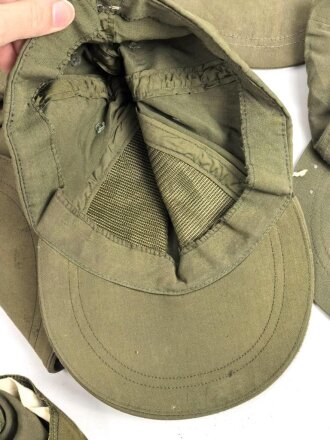 U.S. Army , Hot weather cap, 1st pattern. You will receive the exact 10 pieces pictured. All Vietnam war era, uncleaned