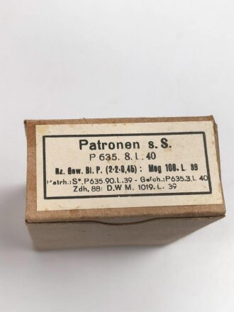 Leere Pappschachtel für 15 Schuss Munition 8 x 57...