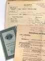 Einsatzbuch für Nachrichtenhelferinnen des Heeres, dazu Dienstausweis, Durchlaßschein sowie diverse weitere Papiere