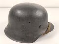 Heer, Stahlhelm Modell 1942. In allen Teilen original und zusammengehörig, EF68