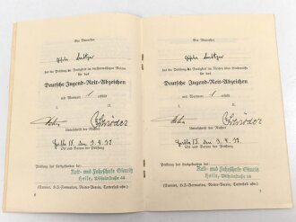 Deutsches Jugend Reitabzeichen, Urkundenheft samt Verleihungsurkunde von 1937