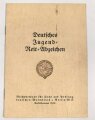 Deutsches Jugend Reitabzeichen, Urkundenheft samt Verleihungsurkunde von 1937