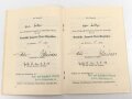 Deutsches Jugend Reitabzeichen, Urkundenheft samt Verleihungsurkunde von 1937