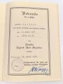 Deutsches Jugend Reitabzeichen, Urkundenheft samt Verleihungsurkunde von 1937