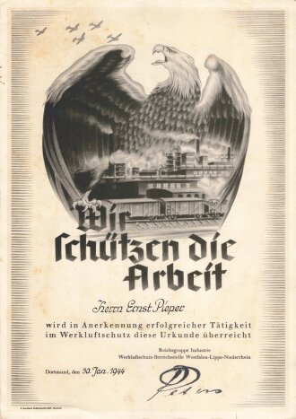 Werkluftschutz Bereichsstelle Westfalen Lippe...