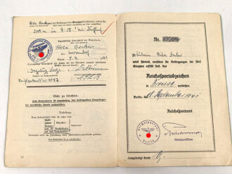Urkundenheft für Frauen zum Reichssportabzeichen in bronze, Verliehen 1941