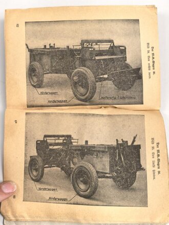 "Beschreibung, Handhabung und Bedienung des M.G. 34 als leichtes M.G., schweres M.G. und in der Fliegerabwehr Teil 1 und 2" datiert 1939, 96 Seiten, DIN A6, Wasserschaden