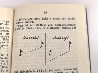"Der Kompanietrupp, Richtlinien für die Ausbildung und den Einsatz des Kompaniertrupps der Schützenkompanie" datiert 1936, 78 Seiten, DIN A6