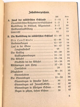 H. Dv. 374/2. "Ausbildungsvorschrift für die Gebirgstruppen" Heft 2 Der militärische Schilauf" datiert 1938, 85 Seiten, DIN A6