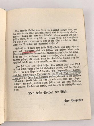 "Soldatenlexikon - Ein Merkbuch für den Infanteriedienst" eines Oberleutnant aus Innsbruck mit desen Unterschrift, 184 Seiten, DIN A6, gebraucht