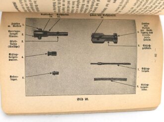 D. 127/1 "Anleitung für die Bedienung und Verwendung des M.G. 3,4 Teil 1" datiert 1936, 102 Seiten, DIN A6, gebraucht