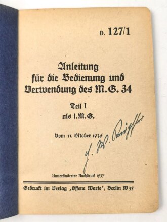 D. 127/1 "Anleitung für die Bedienung und...