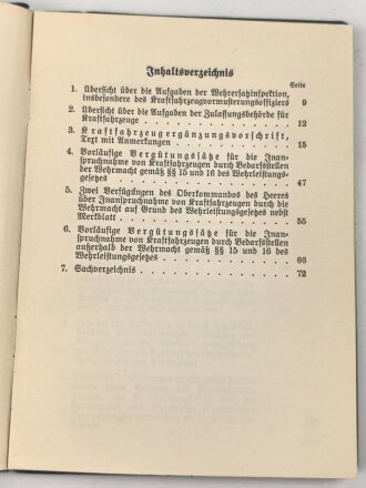 "Kraftfahrzeugergänzungs-Vorschrift" eines Oberleutnant und eines Majors aus Innsbruck mit desen Unterschrift, datiert 1938, 76 Seiten, DIN A6, gebraucht