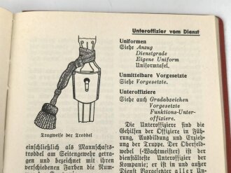 "Rekrutenlexikon - Ein Merkbuch für den Infanteriedienst"  datiert 1935, 157 Seiten, DIN A6, gebraucht