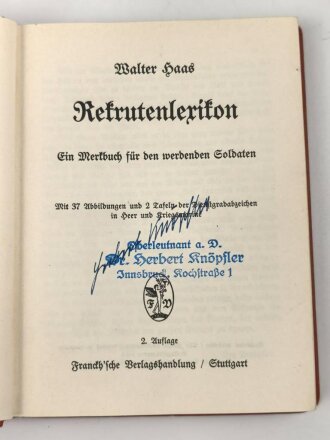 "Rekrutenlexikon - Ein Merkbuch für den...