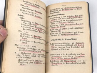 H. Dv. 470/1. "Ausbildungsvorschrift für die Panzertruppe" Heft 1, datiert 1937, 63 Seiten, DIN A6