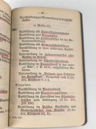 H. Dv. 470/1. "Ausbildungsvorschrift für die Panzertruppe" Heft 1, datiert 1937, 63 Seiten, DIN A6