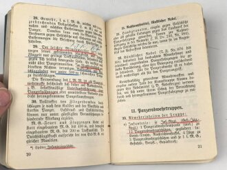 D. 87 "Richtlinine für die Panzerabwehr aller Waffen" datiert 1936, 57 Seiten, DIN A6