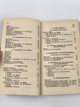 H. Dv. 240 "Schießvorschrift für die Gewehr (Karabiner), leichtes Maschinengewehr, Pistole usw" datiert 1937, 162 Seiten, DIN A6