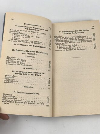 H. Dv. 240 "Schießvorschrift für die Gewehr (Karabiner), leichtes Maschinengewehr, Pistole usw" datiert 1937, 162 Seiten, DIN A6