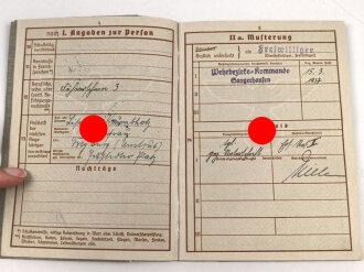 Wehrpaß Heer, eingestellt am 15.21940 bei " Sanitäts Ersatz Abteilung 9 Kassel"