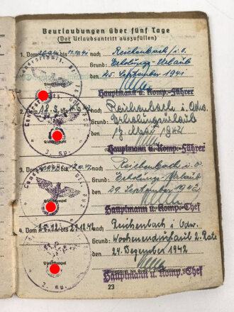 Soldbuch Heer, ausgestellt 27.1.1941 bei Bau Ersatz Btl. 12 Worms.