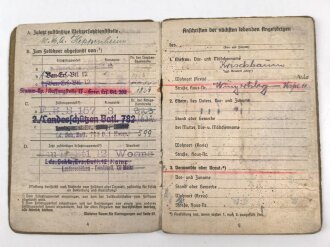 Soldbuch Heer, ausgestellt 27.1.1941 bei Bau Ersatz Btl. 12 Worms.
