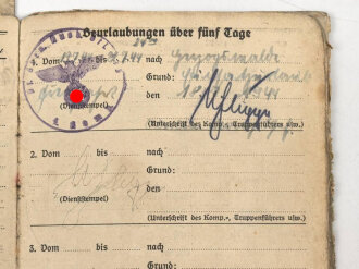 Soldbuch Heer, ausgestellt 24.2.1943 bei Eisenbahn Panzerzug