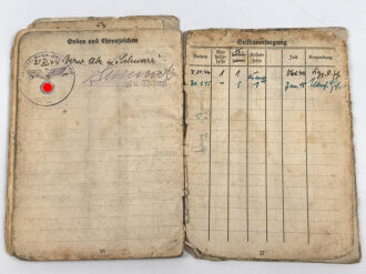 Soldbuch Heer, ausgestellt 24.2.1943 bei Eisenbahn Panzerzug