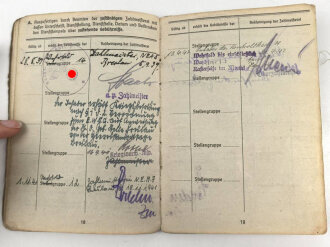 Soldbuch ausgestellt 7.9.1939 bei Nachrichten Ersatz Abteilung 8