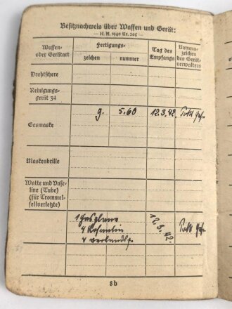 Soldbuch ausgestellt 7.9.1939 bei Nachrichten Ersatz Abteilung 8