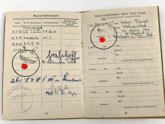 Soldbuch Heer, Ersatzanfertigung, ausgestellt 25.1.1945 bei Stabkompanie Panzer Abteilung 212