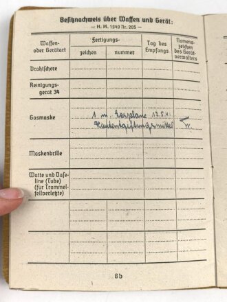 Soldbuch Heer, Ersatzanfertigung, ausgestellt 25.1.1945 bei Stabkompanie Panzer Abteilung 212