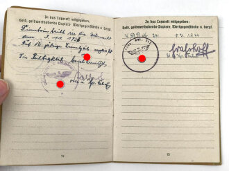 Soldbuch Heer, Ersatzanfertigung, ausgestellt 25.1.1945 bei Stabkompanie Panzer Abteilung 212