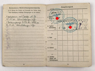 Fallschirmjäger Soldbuch ,  ausgestellt 4.11.1941 bei Fliegerhorstkommandantur LPA Amsterdam und Bentheim.