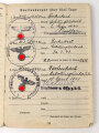Fallschirmjäger Soldbuch ,  ausgestellt 4.11.1941 bei Fliegerhorstkommandantur LPA Amsterdam und Bentheim.